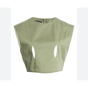Head Of State HOS Ogun Cutout Open Back Crop Tank Top In Green Unisex Sz XL New